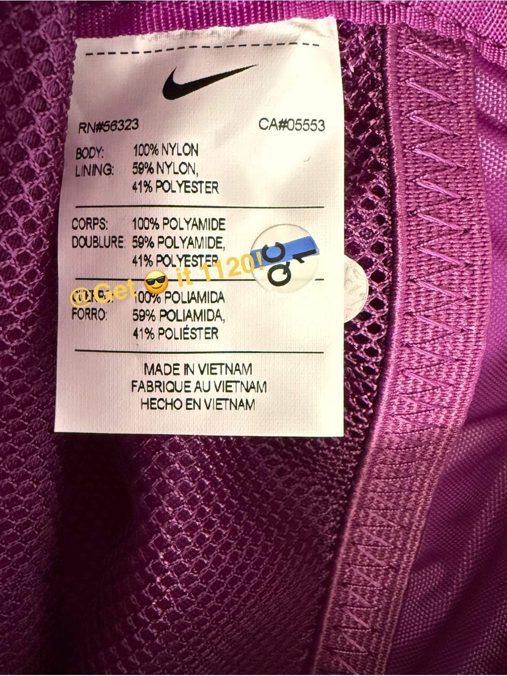 Nike Aura Crossbody Bag (2L) Viotech HM6120-503 - Picture 6 of 16